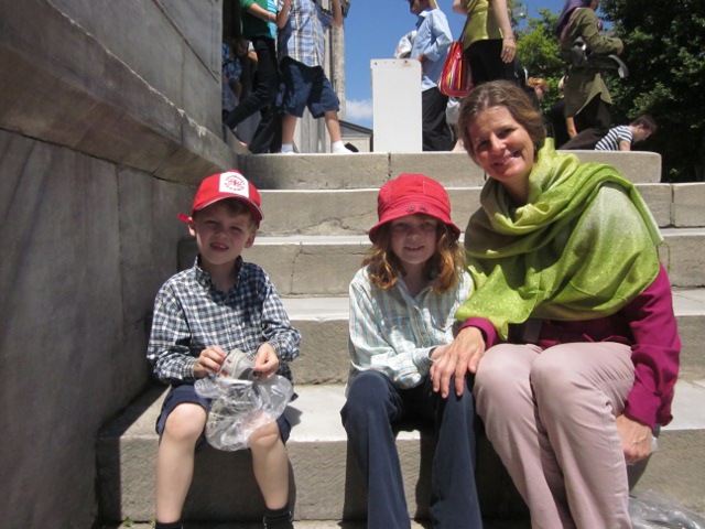 putting shoes back on