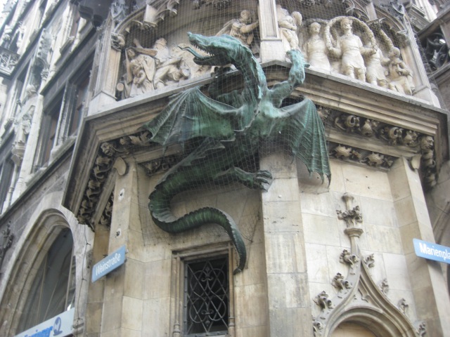 dragon on the side of a building