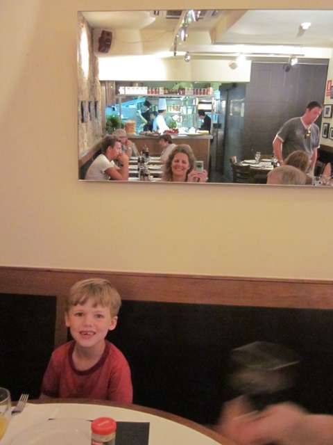 Mirror in restaurant