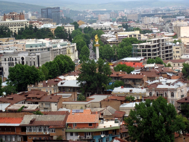 distant view of St. George statue