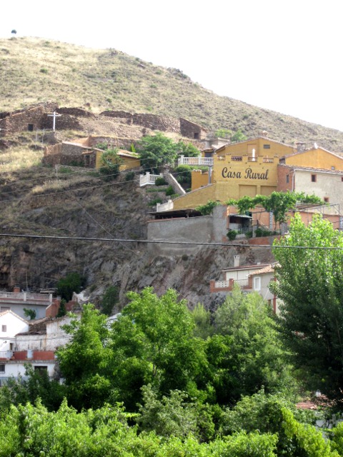 Looking up the hill at the Casa Rural sign