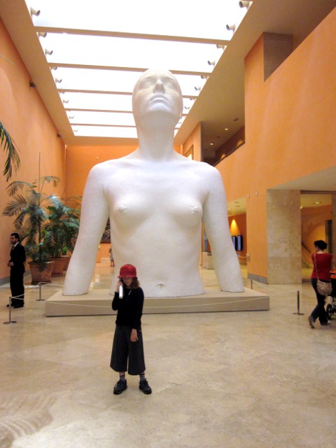 statue is lobby of Thyssen-Bornemisza