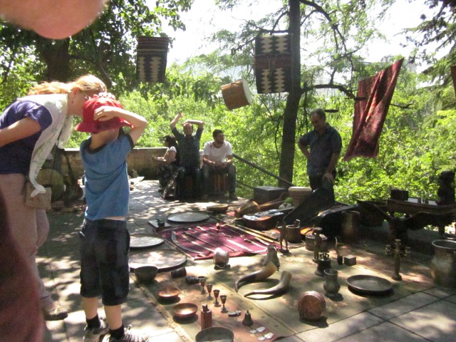 Alison and Eero at the flea market