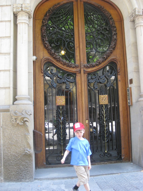 Eero in front of gate