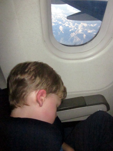 Eero sleeping with the Rockies outside