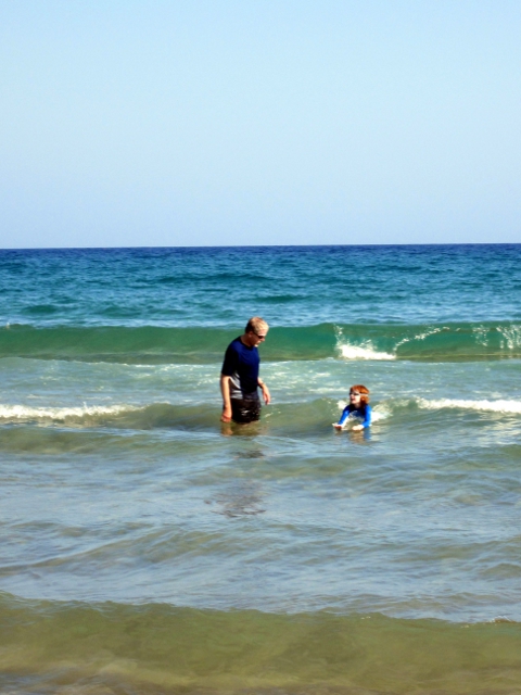 Vernon and Cielo in the water