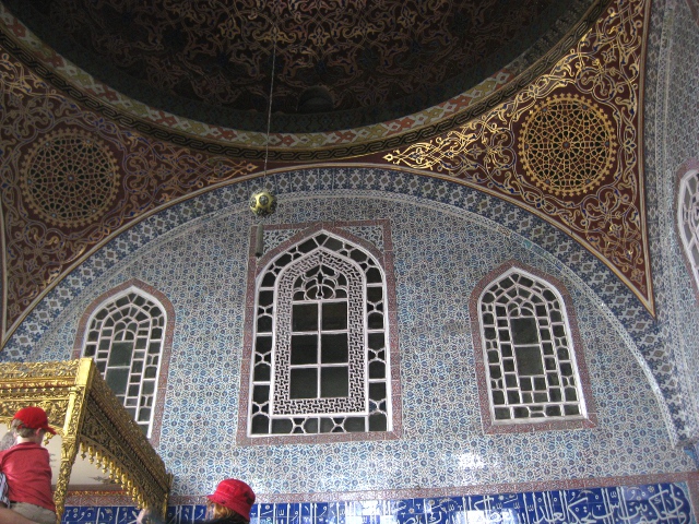 ceiling and top of a bed