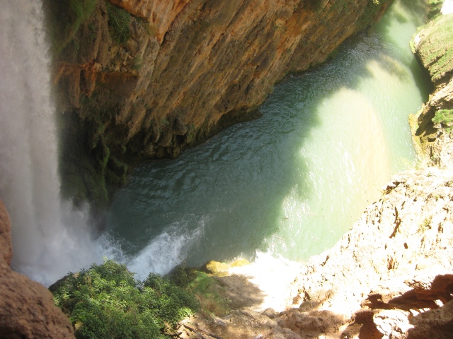 big waterfall and its pool